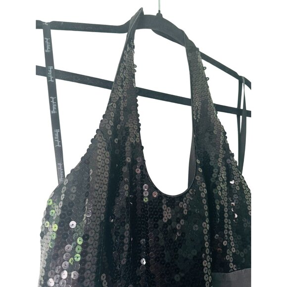 Joseph Ribkoff 8 Black Sequin Bodice Halter Dress - Picture 9 of 16